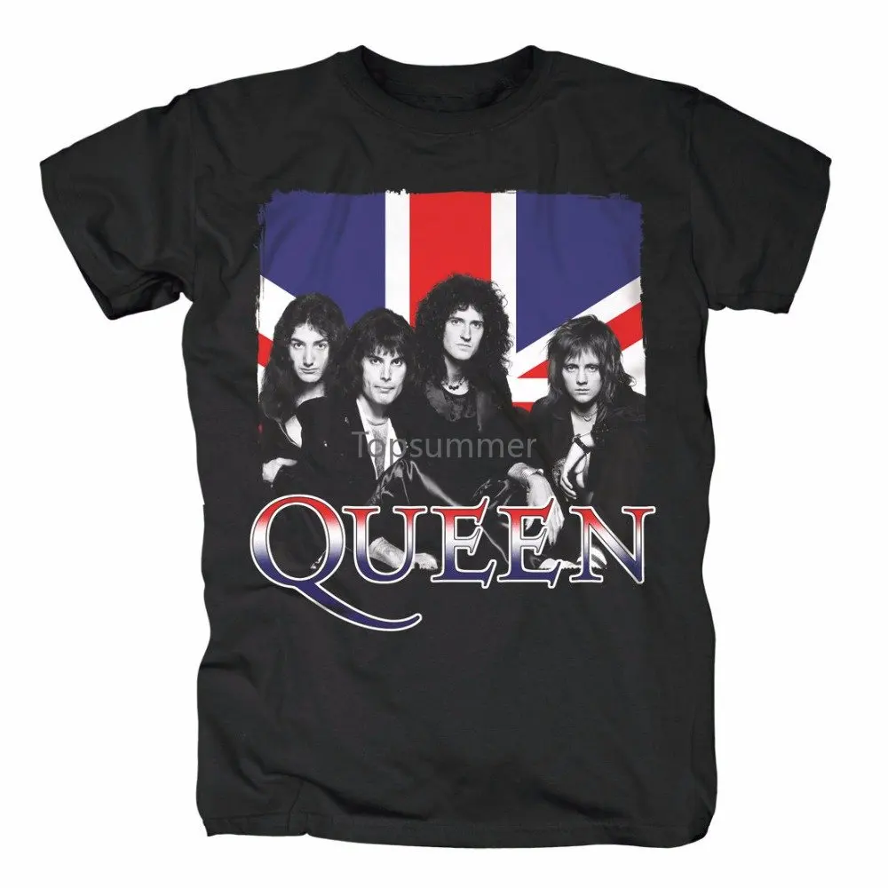 

Newest 2018 T Shirt Fashion Crew Neck Short Sleeve Fashion 2018 Queen Group Britannia T Shirt Homme Tees For Men