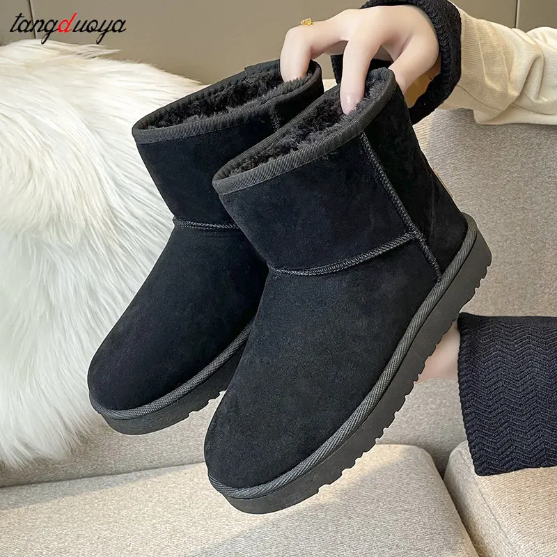 

2022 Women's Snow Boots Flock plush Women Top High Quality Australia Boots Winter Boots for Women Warm Botas Mujer