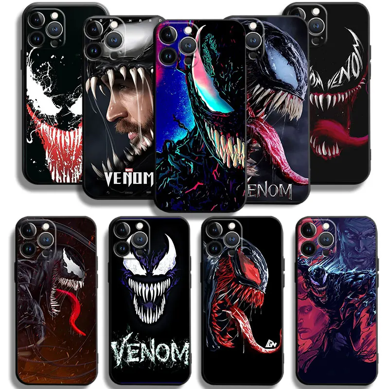 

Marvel Venom For iPhone 14 13 12 11 Pro X XR XS Max 8 Plus Mini Silicon Case