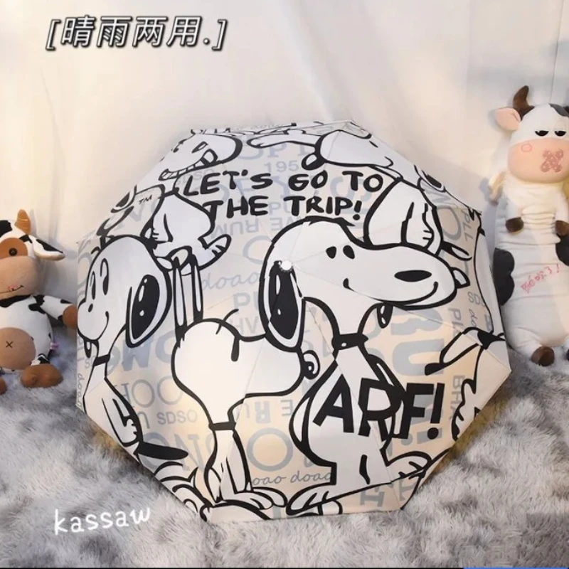 Складной зонт Snoopy для женщин виниловый складной от солнца с защитой
