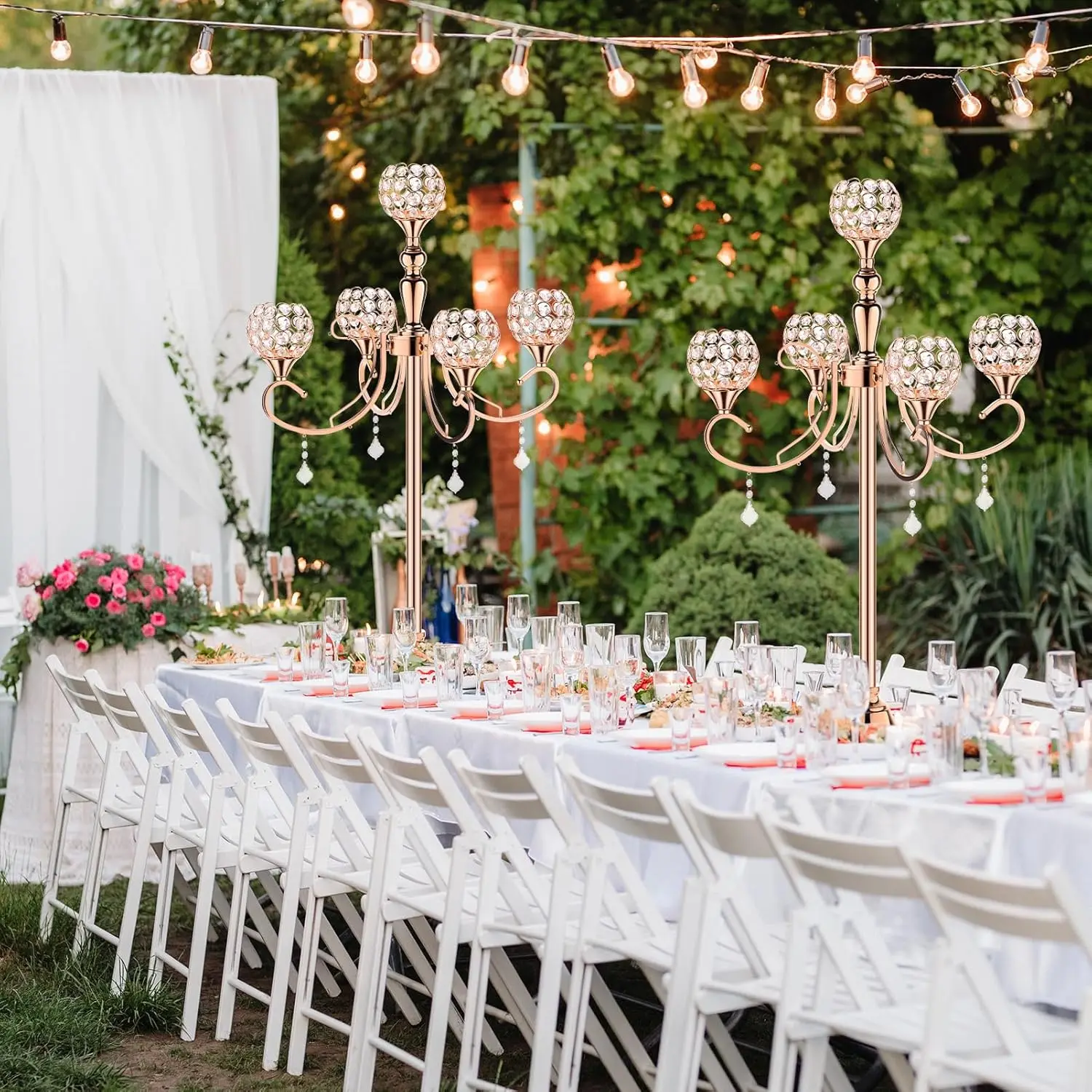 4 шт./12 шт.) 75 см/100 см) 5-уровневый золотой канделябр центральный элемент с