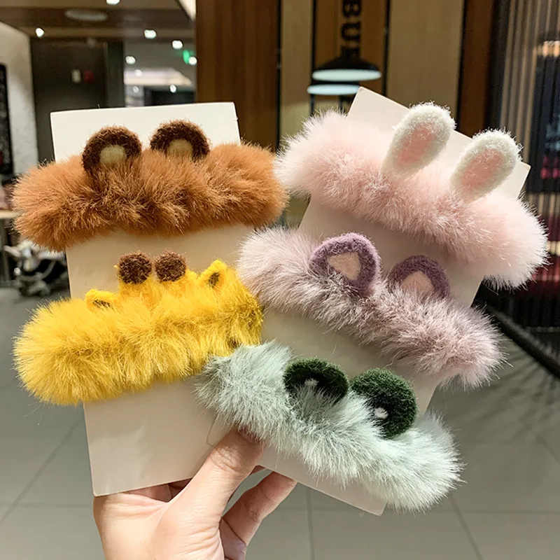 

Plush Cartoon Cute Large Intestine Hair Ring New Hair Accessories Hair Rope Cute Bear Scrunchies Ponytail Holder Fresh and Sweet