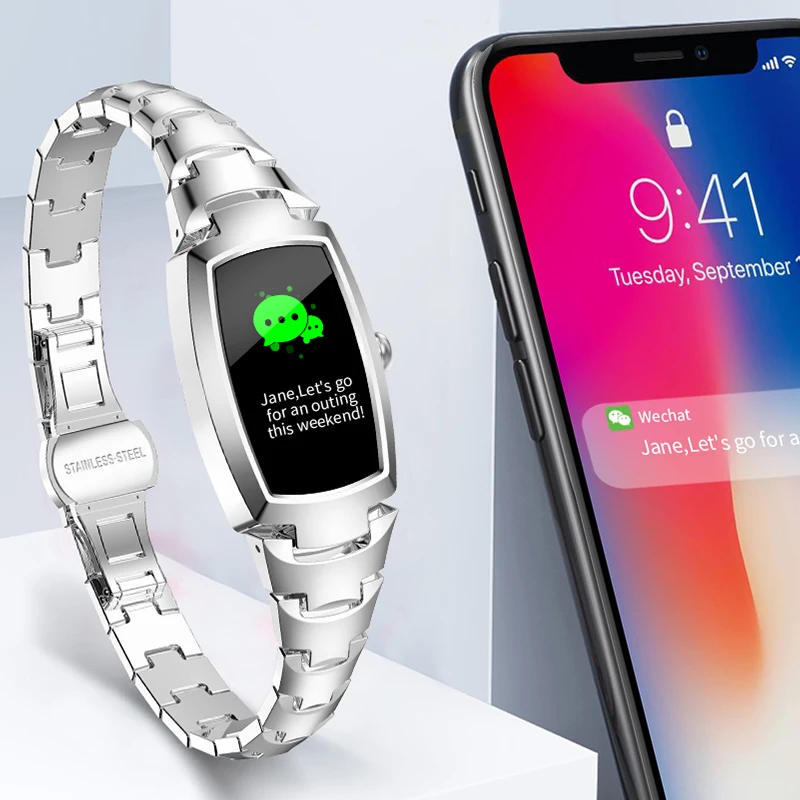

Smart Watch Women H8 pro Bracelet Heart Rate Blood Pressure Monitor Women's Watches IP67 Waterproof Smartwatch For ios Android