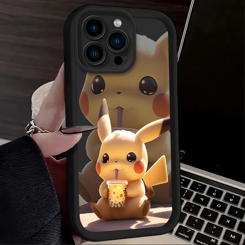 Мягкий силиконовый чехол для телефона с покемоном Пикачу iPhone 16 15 14 13 12 11 Pro Max XS X XR 8