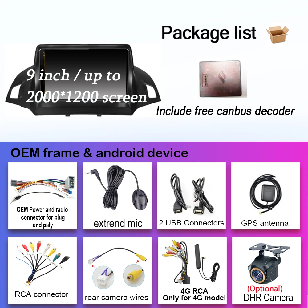 Android13 для Ford Kuga 2 Escape 3 2012 - 2019 автомобильное радио мультимедийный плеер навигация