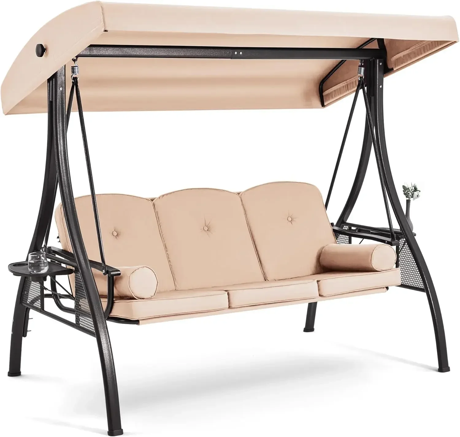 Уличные качели для крыльца на 3 сиденья с регулируемой спинкой кресло-качели