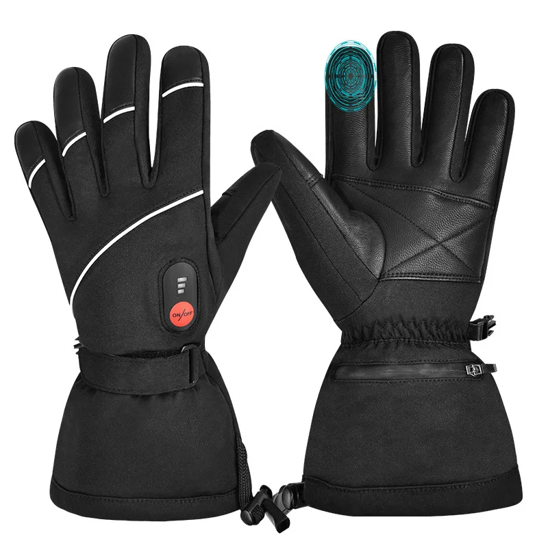 

Outdoor Ski Heating Gloves Touch Screen Heating and Warm-Keeping Gloves Black Waterproof USB Charger Lithium Battery