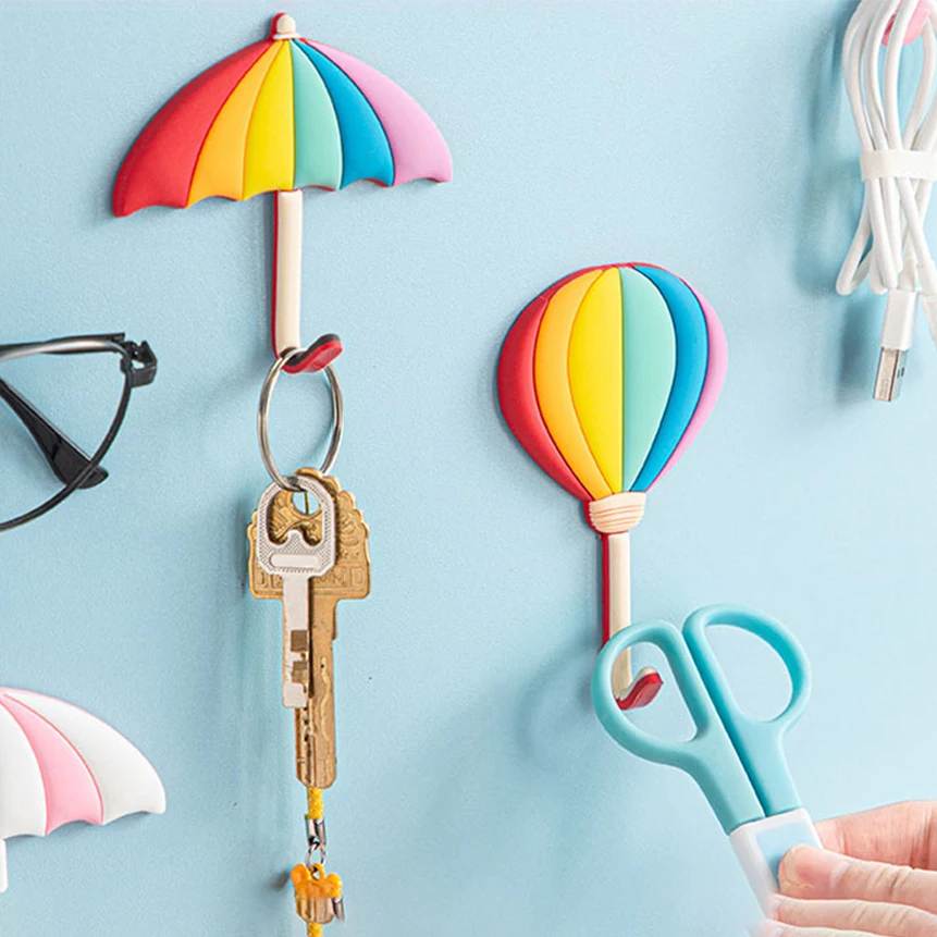 

Ins Радужный Настенный декор крючок для ключей сумок вешалка для ткани водонепроницаемый держатель для полотенец для ванной несколько цвето...