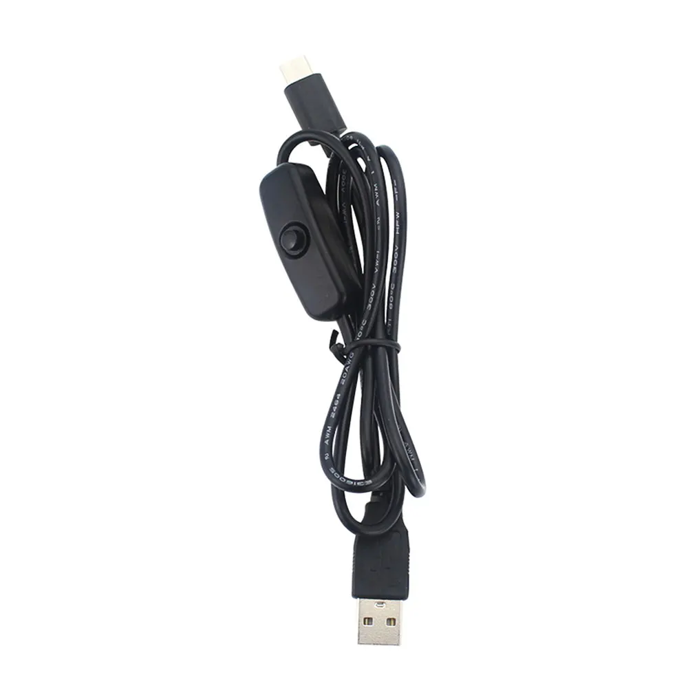 

Кабель адаптера питания 5 В, 3 А, шнур питания USB Type-C с кнопкой ВКЛ./ВЫКЛ., замена для Raspberry Pi 4