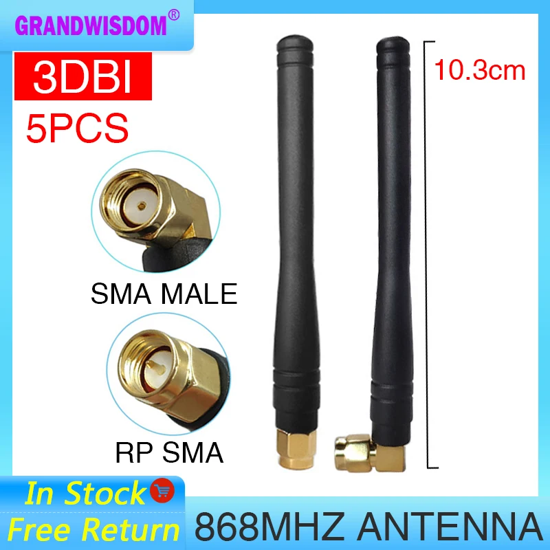 

5PCS 868MHz 915MHz IOT PBX lora Antenna 3dbi RP-SMA Connector GSM 915 868 MHz antenna signal repeater antenne waterproof Lorawan