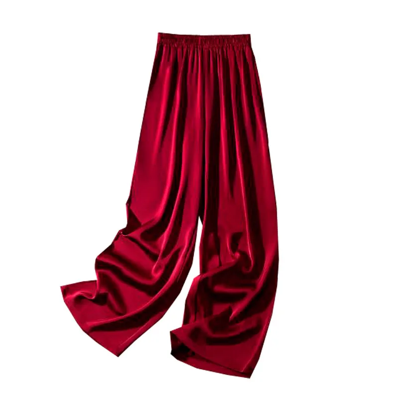 Атласные триацетатные весенне-летние женские прямые брюки темпераментные