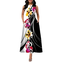 women new loose floral vintage hole ruffles befree big large dress large big summer camis party elegant maxi dresses