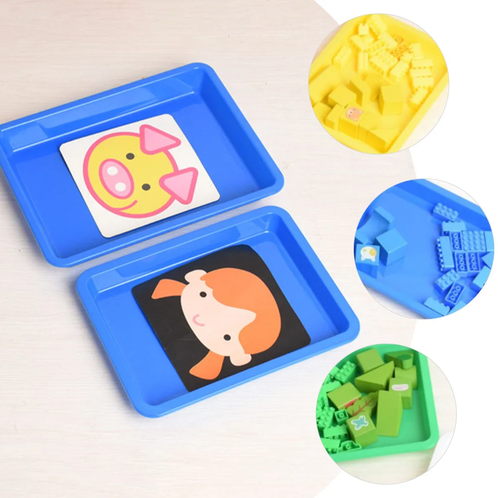 

5 Pcs Turntable Plastic Tray Child Paint Pallets Kids Multicolor Serving Crafts