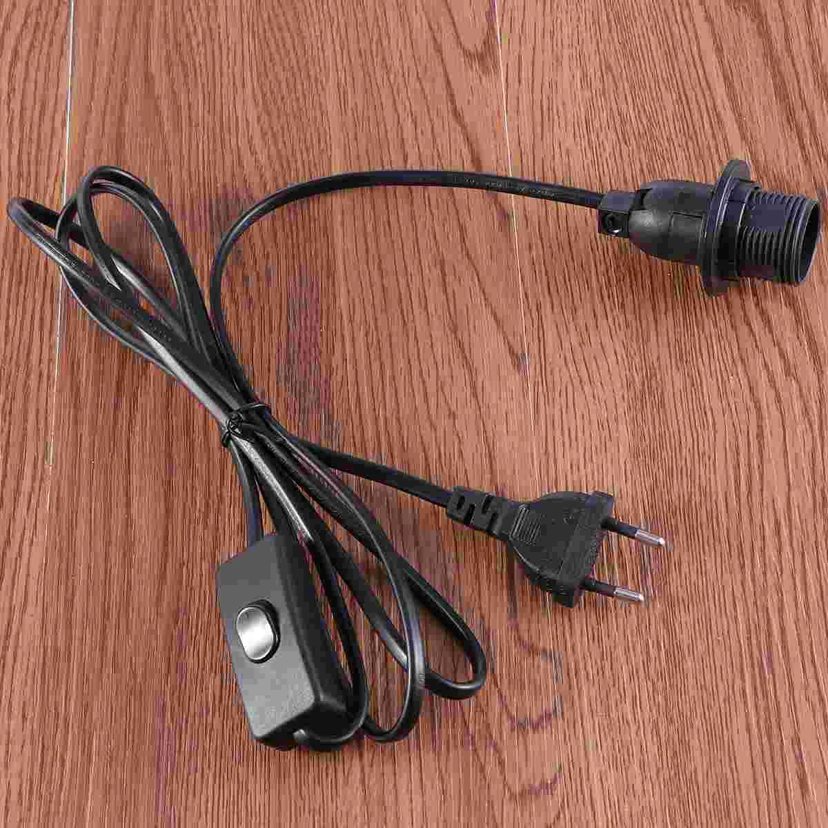 

1.8m Extension Hanging Lantern Pendant Lamp Cord Cable E14 Socket On/Off Switch Plug (Black)