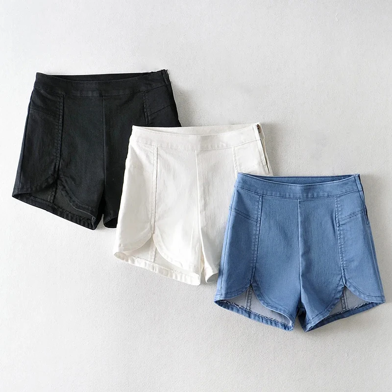 Korean Style Denim Shorts 2021 Summer High Waist Elastic Hip Bag Thin Slim Hot Shorts Summer Streetwear Jeans Offlice Lady 2021
