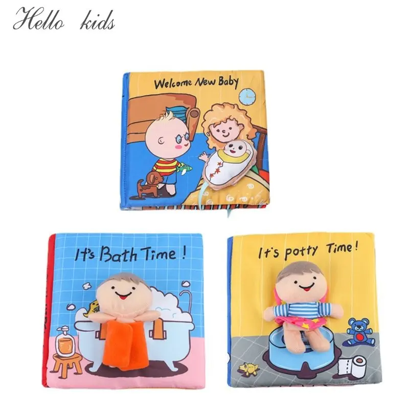 

Книжка тканевая для младенцев, детская развивающая игрушка для горшка, для обучения детей 0-3 лет, познавательная головоломка для чтения, игрушка