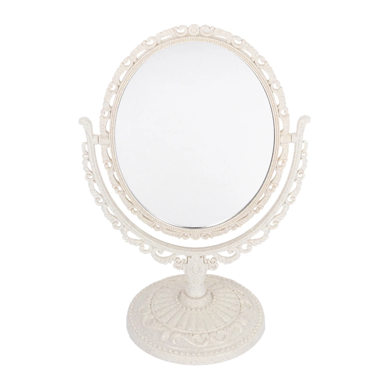 Makeup Mirror, Vintage Heart Tabletop Mirror 360 Degree Swivel Elegant Mirror for
