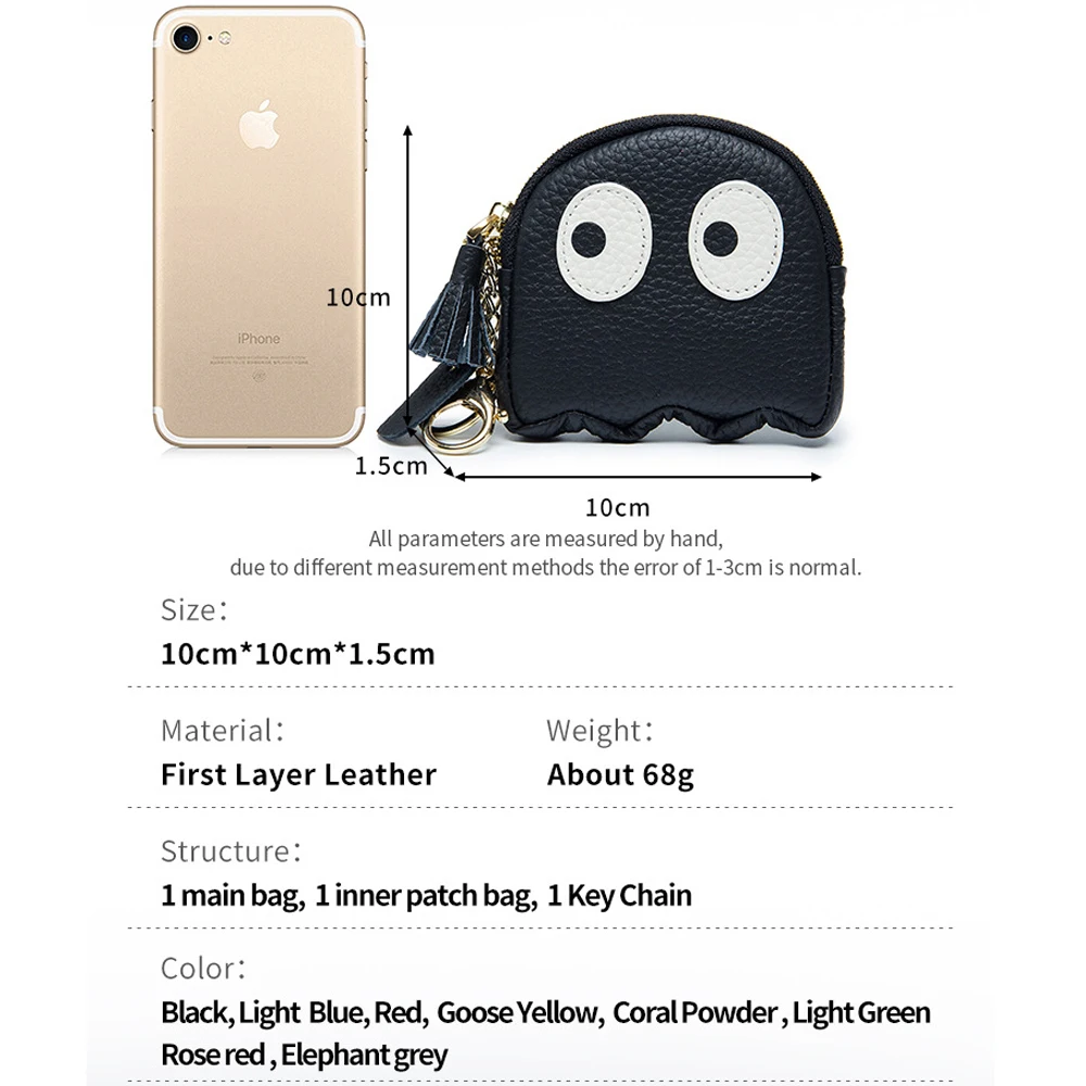 Women Coin Purse Leather Coins Bag Small Lovely Cowhide Wallets Card Keys Money Pocket Portable Lipstick Cosmetic Organizer Bag