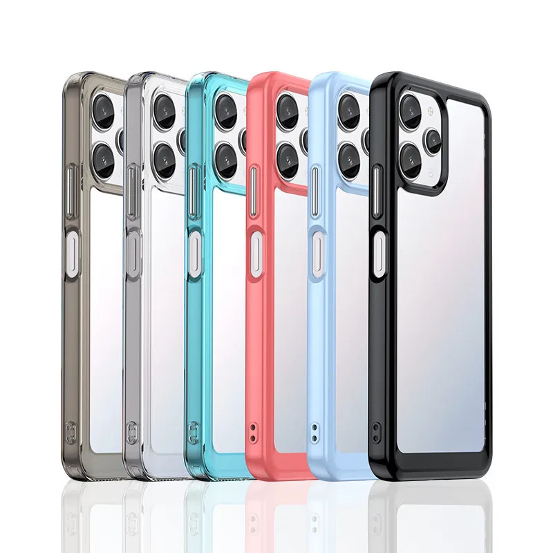 For Xiaomi Redmi 12 Case Redmi 12 Cover Colorful Soft Edge Silicone Transparent Shockproof Bumper For Redmi 12 Fundas 6.79 inch