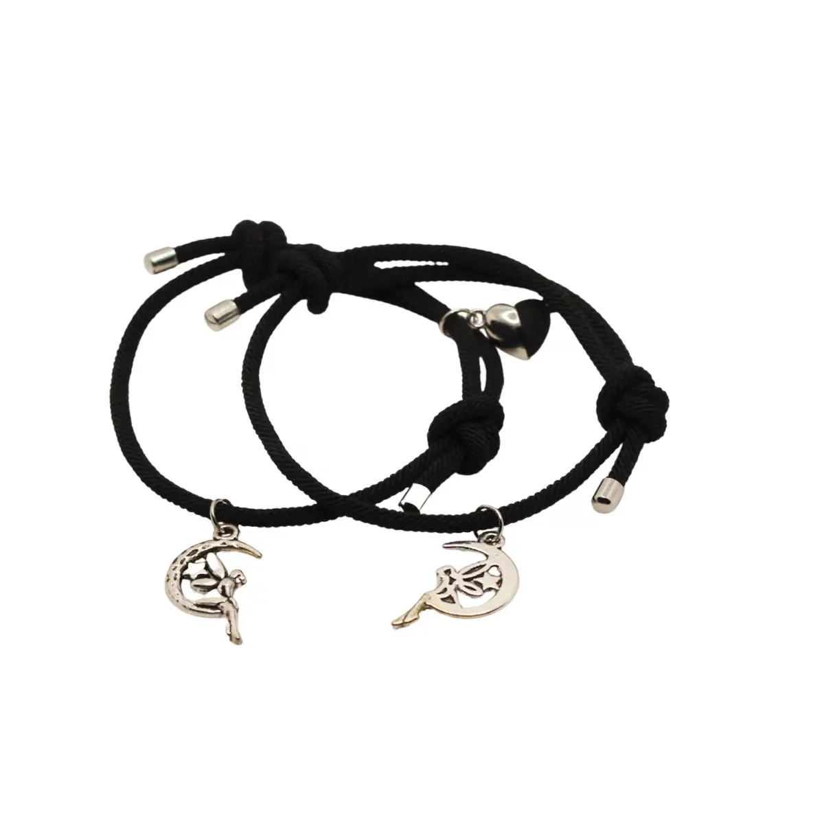 

Rope Adjustable Bracelet Heart Magnetic Clasps Angel Spirit Moon Pendants Fashion Jewelry