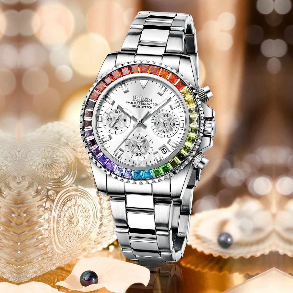 Часы женские Кварцевые водонепроницаемые с календарем и бесплатной подарочной