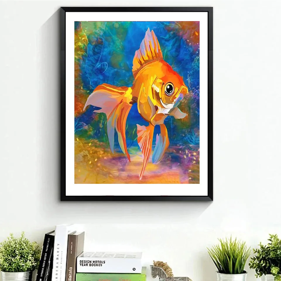 

Алмазная 5D картина «сделай сам», вышивка «Золотая Рыба», квадратные и круглые стразы, наборы для вышивки крестиком, мозаика, украшение для д...