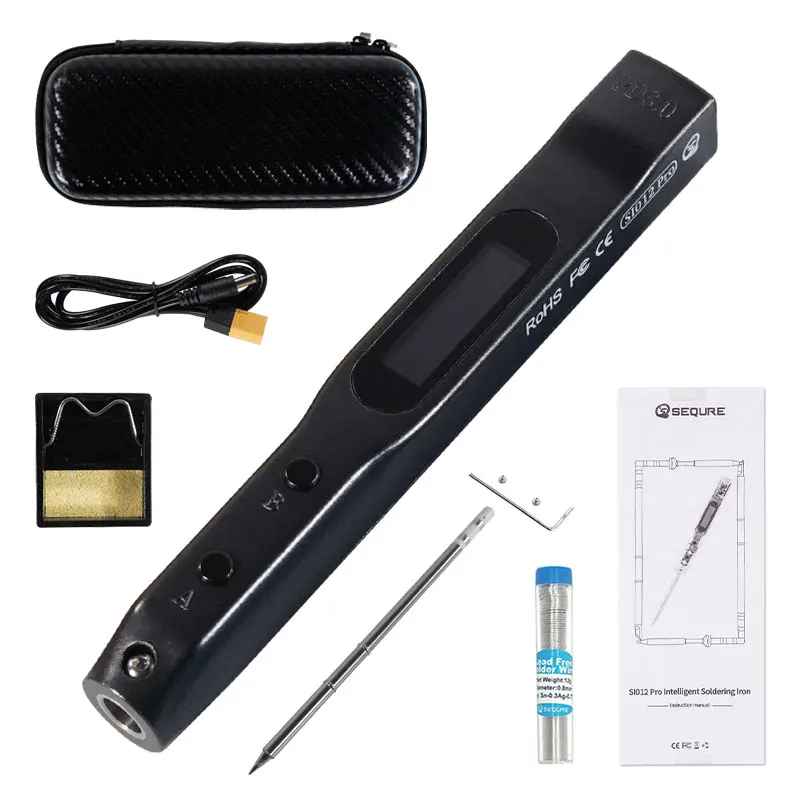 SEQURE SI012 Pro Kit Intelligent OLED Soldering Iron Portable Welder Professional Electrician Tools Supports for T12|TS Iron Tip