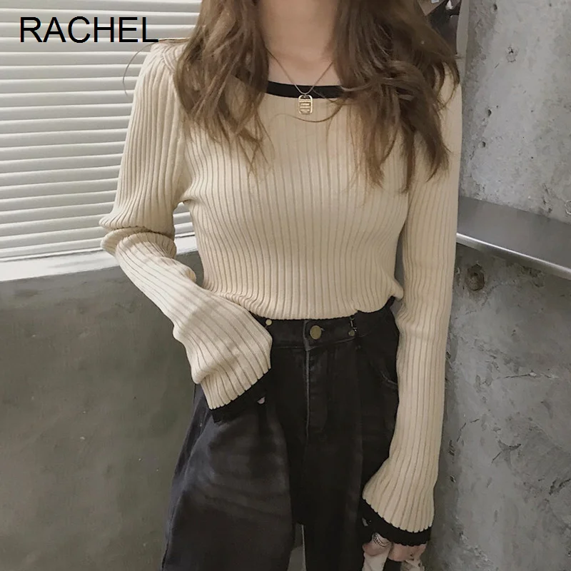

Bottomed sweater women's autumn winter sweater 2021 style style unique slim long sleeve knitted Rac
