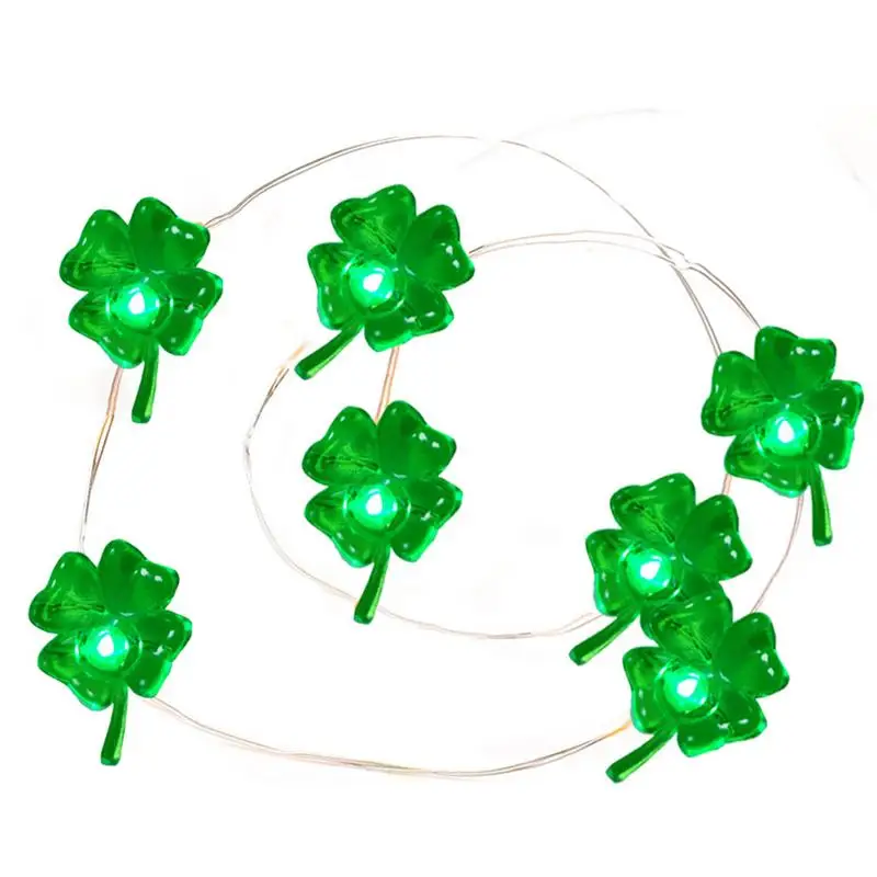 

St Patricks Day Decoration Lights 40 LED Green Clover Lights Battery Powered Shamrock Lights For St Patrick's Day Wall Decor