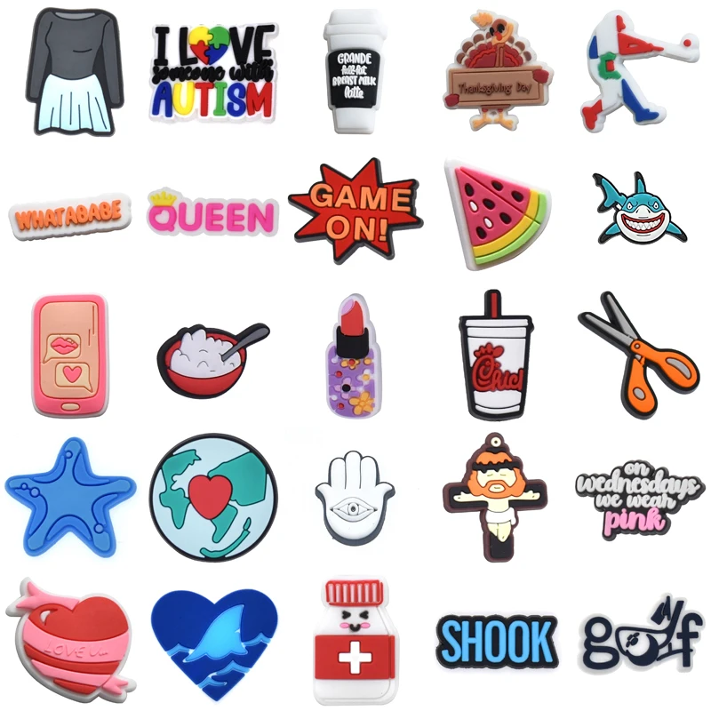 

Shoe Charms Men Girl Para Pins Packs Gifts Boy Set Jeans Decorations for Crocs Kids Women Charm Wholesale Bulk Shoes Accessories