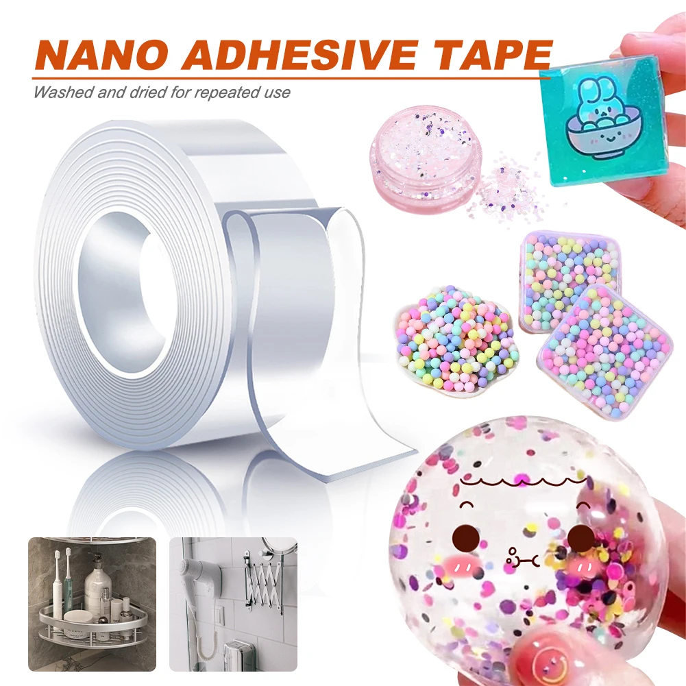 Nano Tape Bubble Blowable Multipurpose Tapes Reusable Nontoxic High Sticky Kids DIY Toy Double Sided Adhesive for Home-appliance