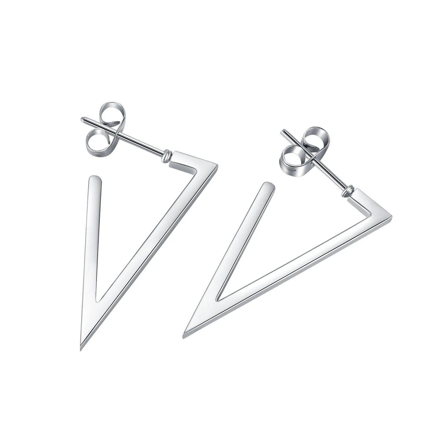 

Jewelry Temperament Geometric Triangle Titanium Steel Stud Earrings Simple Opening Earrings Are Universal for Men and Women