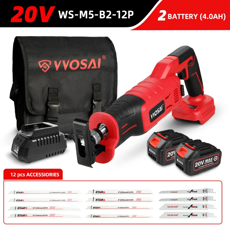 

VVOSAI MT-Series 20V Бесщеточная аккумуляторная сабельная пила