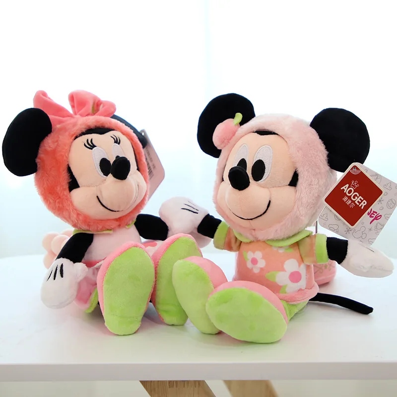 

18-30cm Disney Mickey Minnie Mouse Stitch Plush Doll Cartoon Anime Models Stuffed Plush Baby Toys Kawaii Kids Birthday Gift