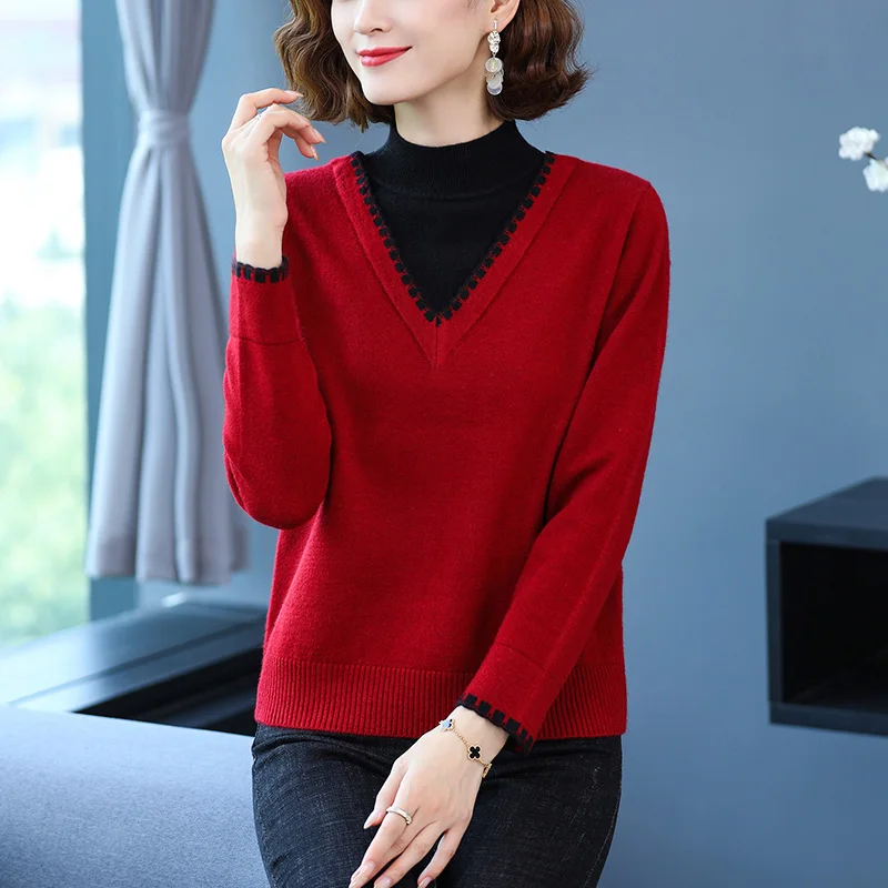 

2021 loose new high-neck sweater women lazy winter thick adult sweater gray22