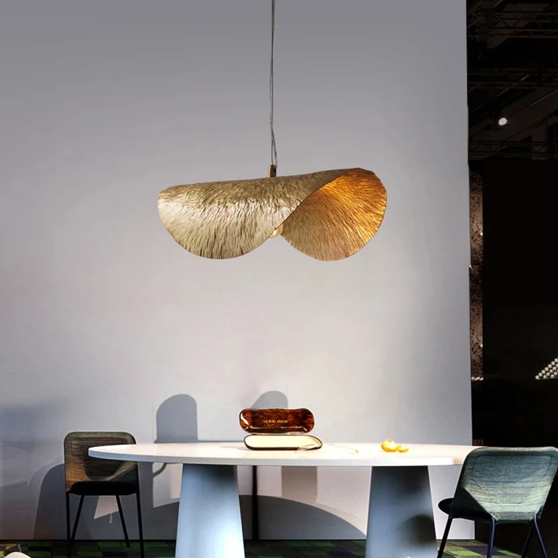 

Modern All Copper Chandelier Creative Small Pendant Lamp Lotus Leaf Lighting for Bedside Living Room Dining Room and Bar Table