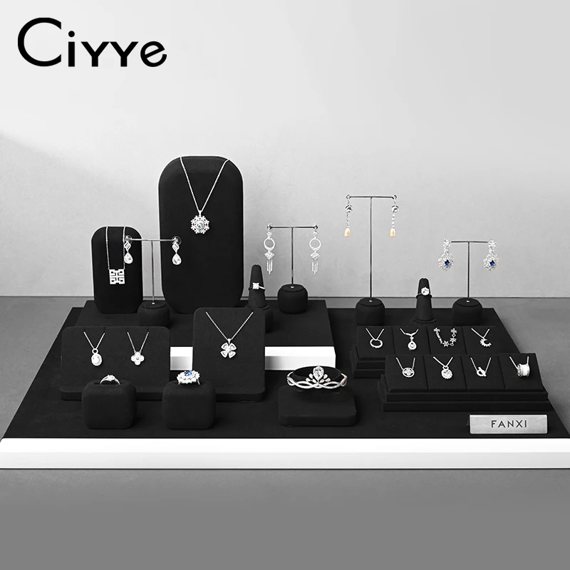 

Ciyye Premium Black Jewelry Display Props Earrings Rings Necklaces Bracelets Jewelry Display Stand Shop Window Decoration Rack