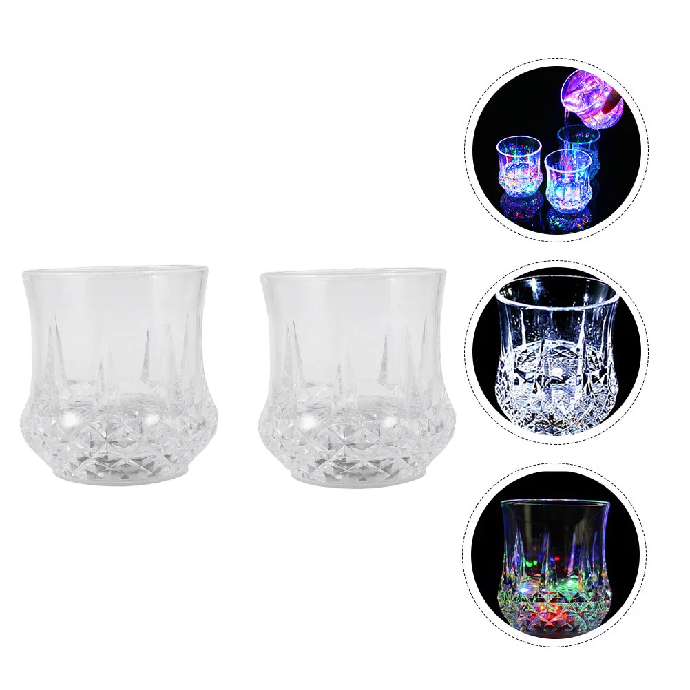 

2 Pcs LED Light Glasses Whiskey Pineapple Glasses Cup Whisky Drinking Cup