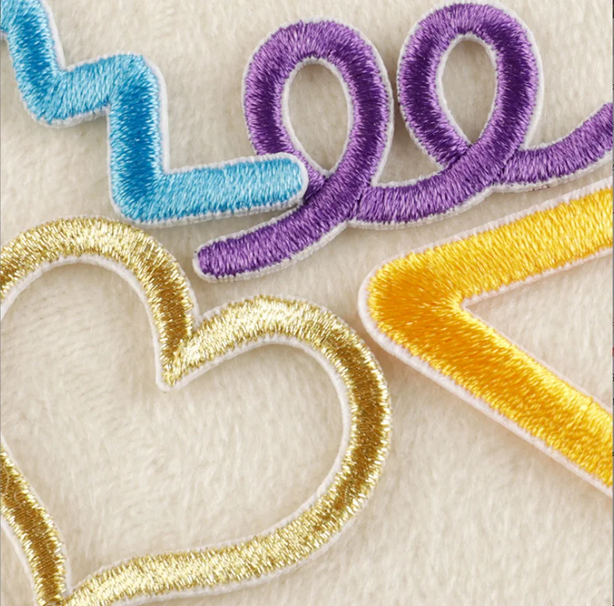 10 шт. золотая звезда сердце железо пришивные вышитые нашивки одежда шляпа сумка