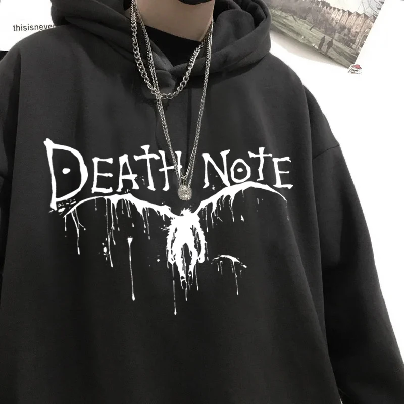 Anime Death Note Hoodie for Men Fleece Sweatshirt Sudadera Ryuk Shinigami Hooded  Kawaii Sportswear  Clothes Tops