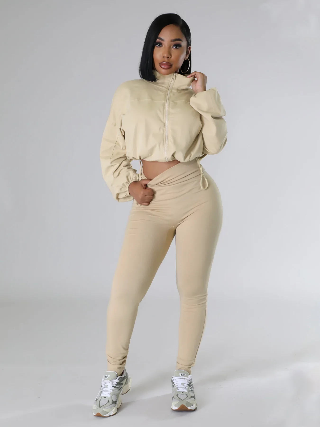 Женский комплект активная толстовка с длинными рукавами + брюки-карандаш костюмы