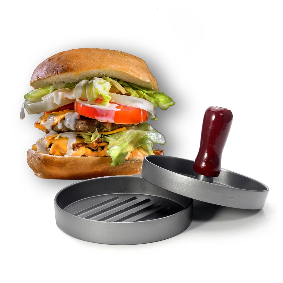 Prensa de hamburguesas antiadherente, molde perfecto para hamburguesas, Ideal para barbacoa, accesorios esenciales de cocina y parrilla