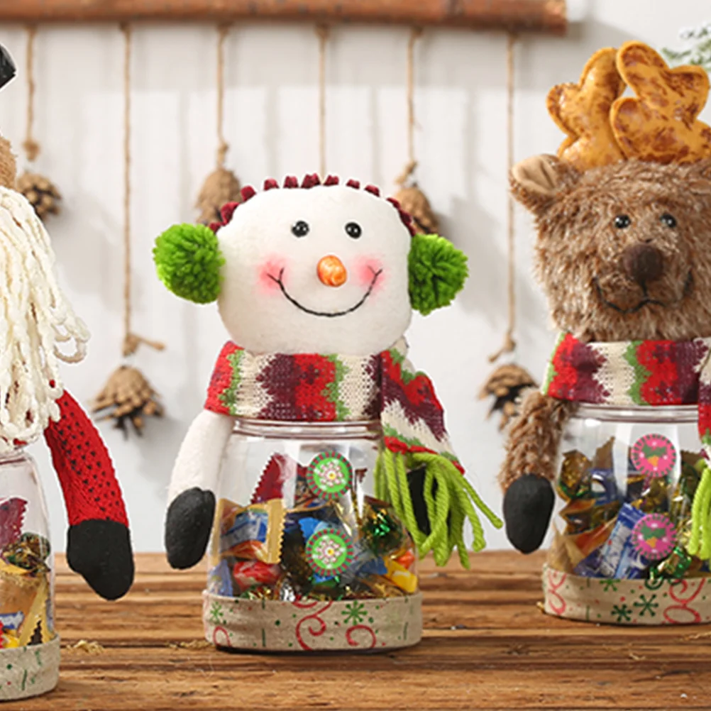 

Candy Jar Christmas Boxes Snowman Storagegift Santa Toyornament Deer Elk Favors Container Favorcan Wedding Packaging Claus