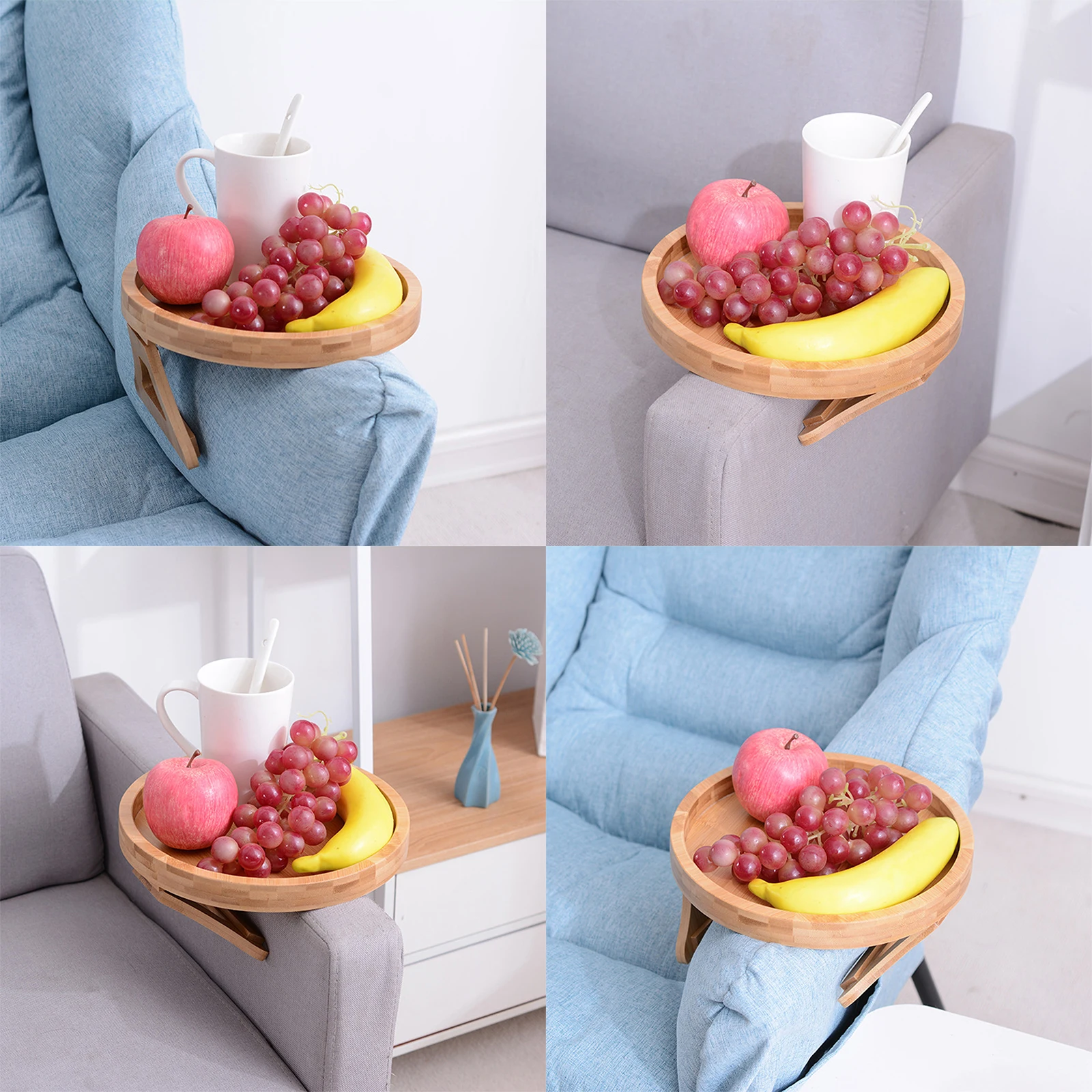 Подлокотник из бамбука для дивана прищепка стола деревянный поднос закусок