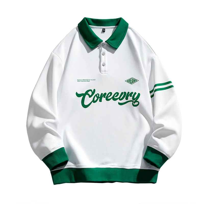 

England Style White Black 2022 Brand Fashion Polo Shirts Long Sleeve Men's Autumn Spring Cotton Tops Tee Oversize 4XL