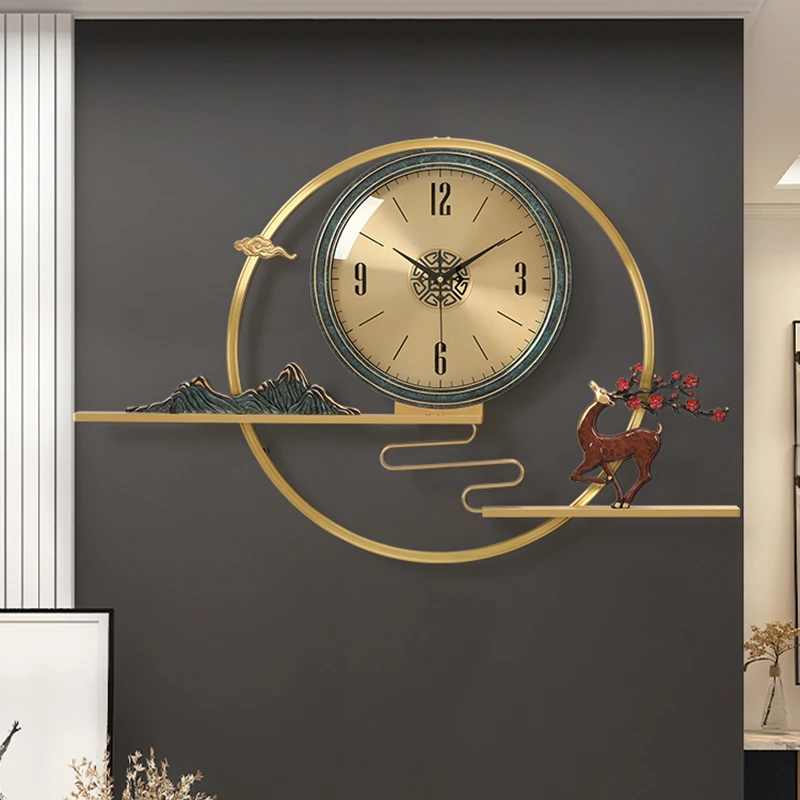 

Digital Mural Gold Giant Wall Clock Living Room Nordic Metal Mechanic Wall Clock Stylish Reloj Pared Home and Decoration AB50WC