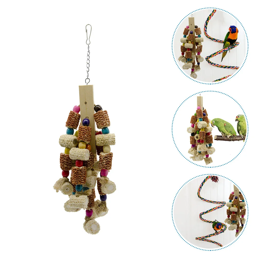 

Birdparrot Chewing Pet Swing Parakeet Cage Chew Bite Hanging Shredder Supplies Tearing Wood Shred Hammock Biting Blocks