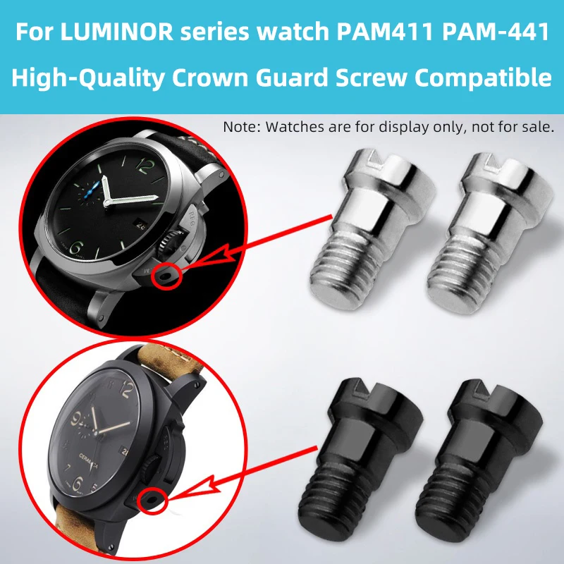 Фото Запасная боковая защитная накладка для заводной головки Panerai LUMINOR серии PAM441 pam-111, совместимая с высококачественным винтом для защитной накладки заводной головки. №2