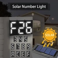 exterior house numbers led solar plate lamp outdoor house number apartments garden door sign solar rechargeable lights