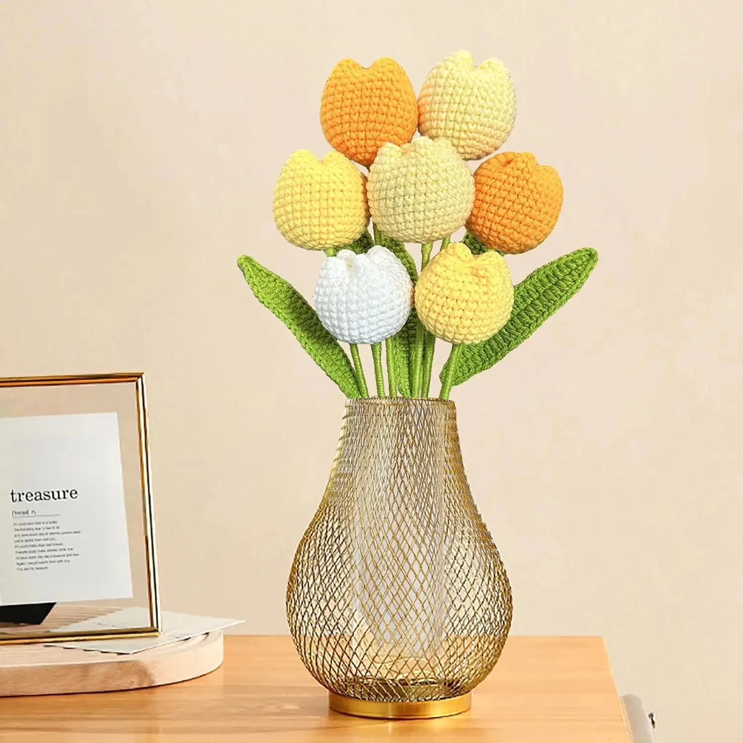 1 шт. тюльпан вязаный крючком цветок искусственный ручной вязки для невесты Декор